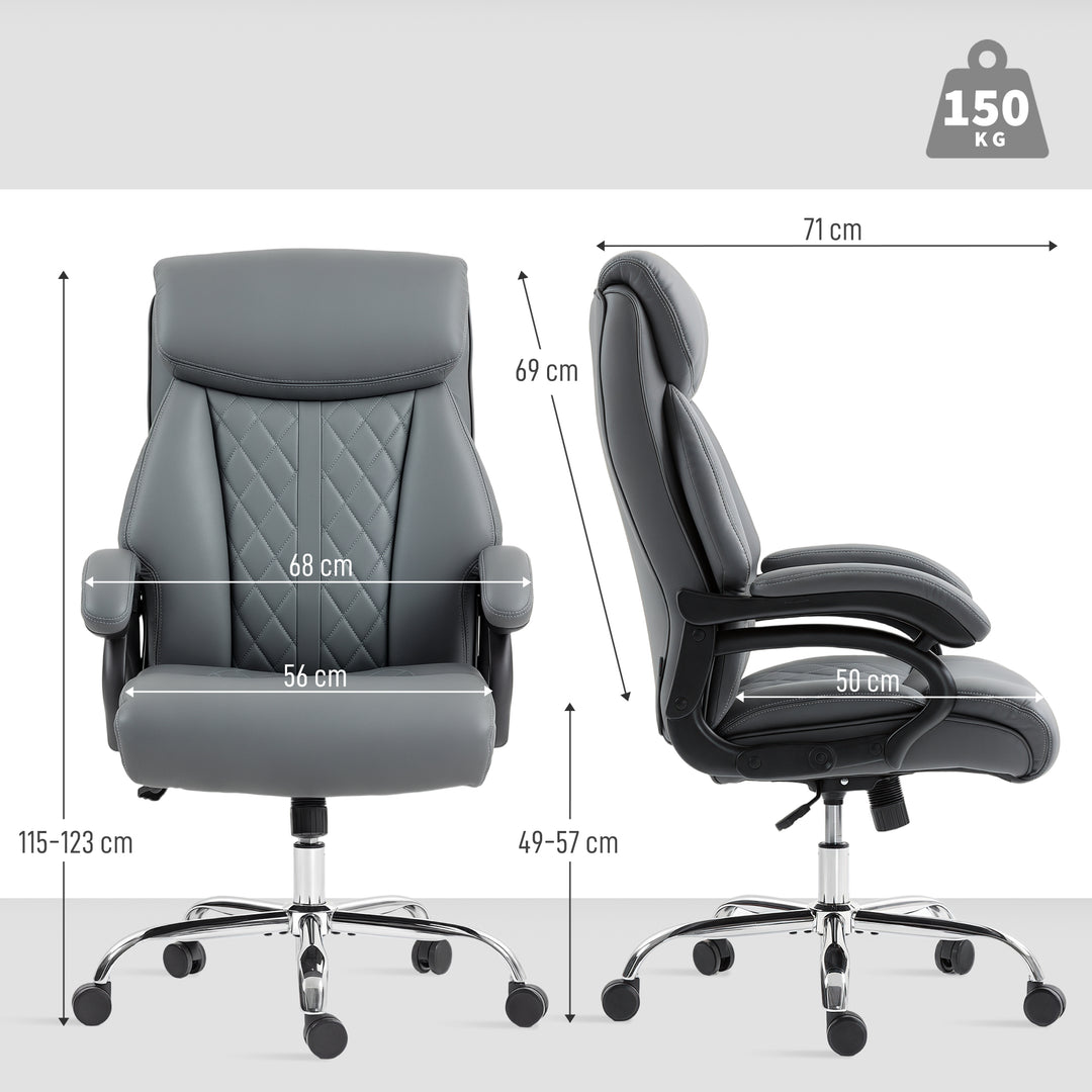 Super Padded Faux Leather Office Chair - Charcoal Grey
