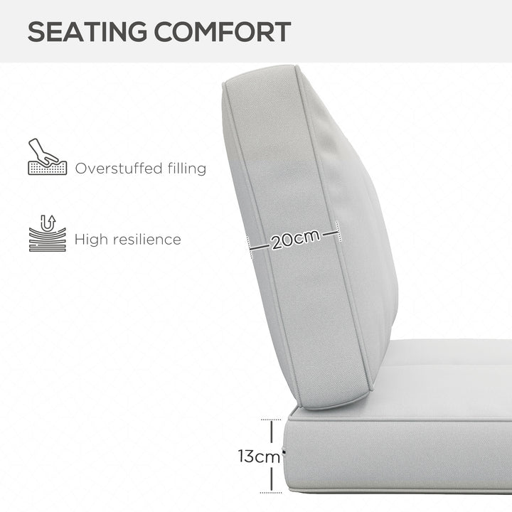 2 Seater Back and Seat Cushion Pillows Replacement, Patio Chair Cushions Set for Indoor Outdoor, Light Grey