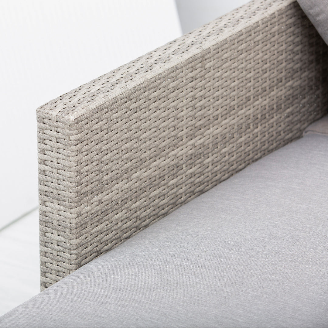 MCL Three-Piece Corner Rattan Set, with Glass Tables