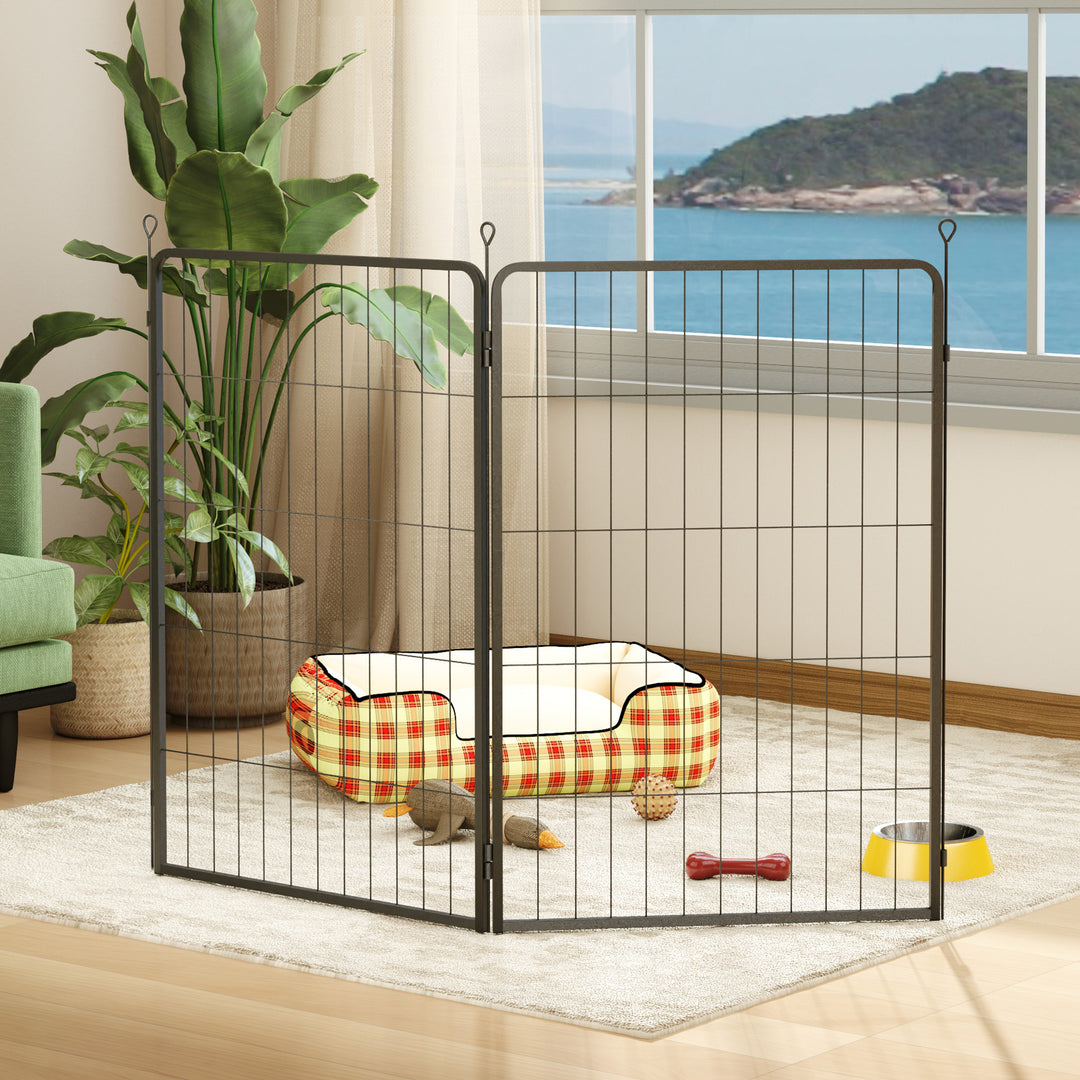 PawHut Two-Piece Dog Pen Expansion Pack for Large Dogs, 100cm Tall Animal Pen with Three Connecting Stakes
