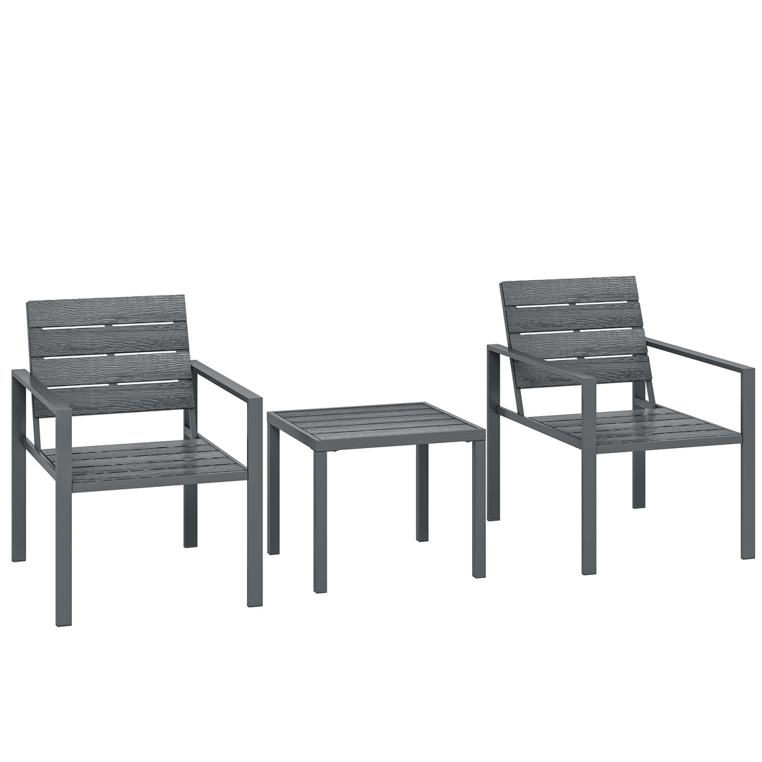 3 Pieces Garden Bistro Set for 2, Outdoor Bistro Table and Chairs with