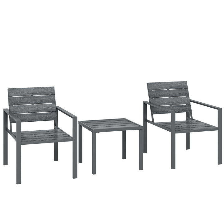 3 Pieces Garden Bistro Set for 2, Outdoor Bistro Table and Chairs with
