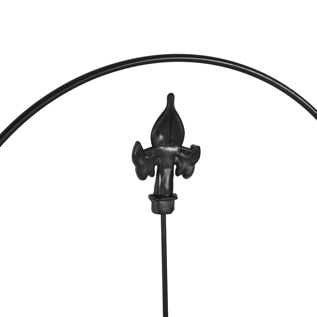 Outsunny Decorative Garden Fencing, 16PCs 44in x 25ft Outdoor Picket Fence Panels, Rustproof Metal Wire Landscape Flower Bed Border Edging, Black