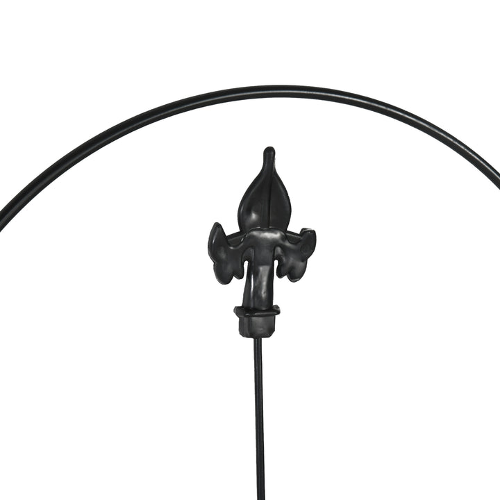 Outsunny Decorative Garden Fencing, 16PCs 44in x 25ft Outdoor Picket Fence Panels, Rustproof Metal Wire Landscape Flower Bed Border Edging, Black