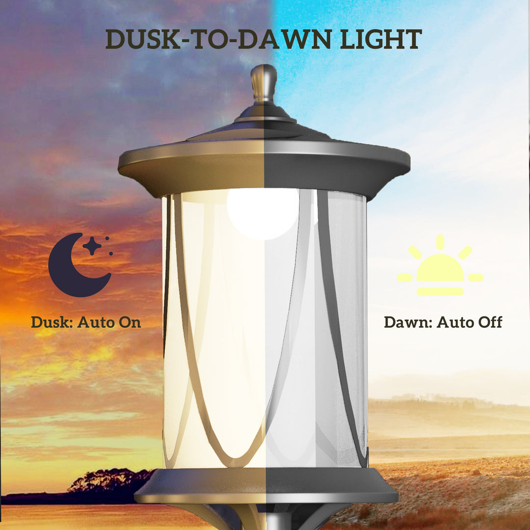 Solar Lamp Post Light, 1.3 M LED Outdoor Street Light, Waterproof IP44 for Patio, Garden, Pathway, Cool White
