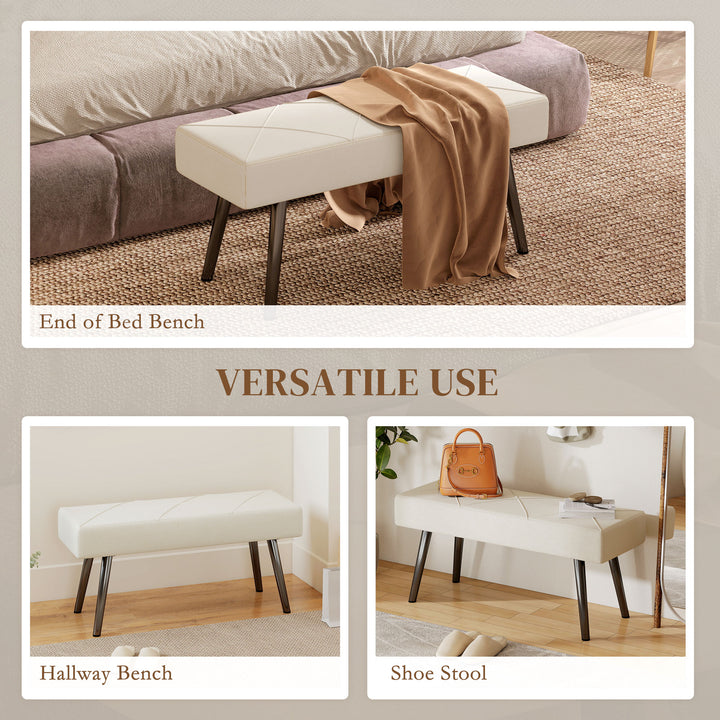 Upholstered Hallway Bench, End of Bed Bench with X-Shape Design and St