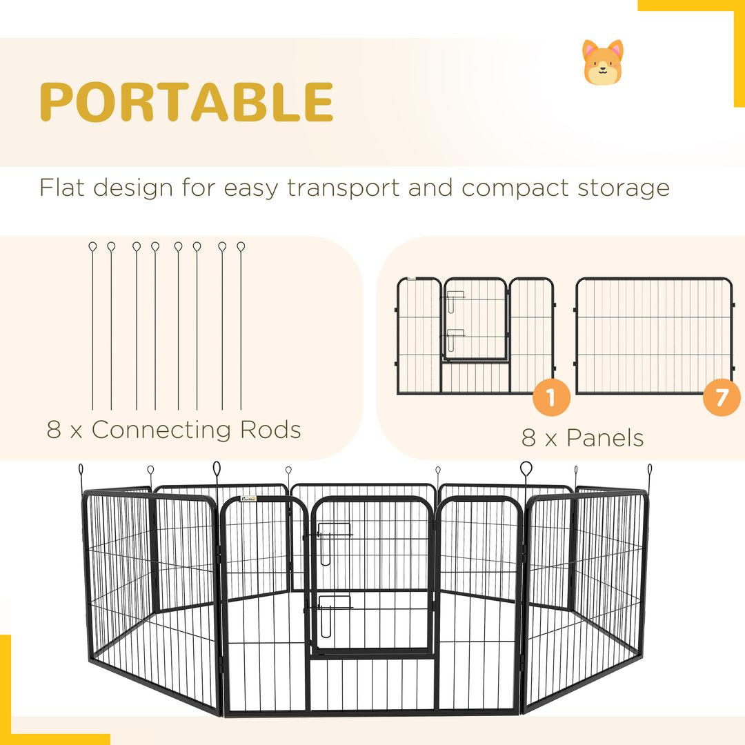 Steel 8 Panel Dog pen Pet Puppy PlayPen Grey