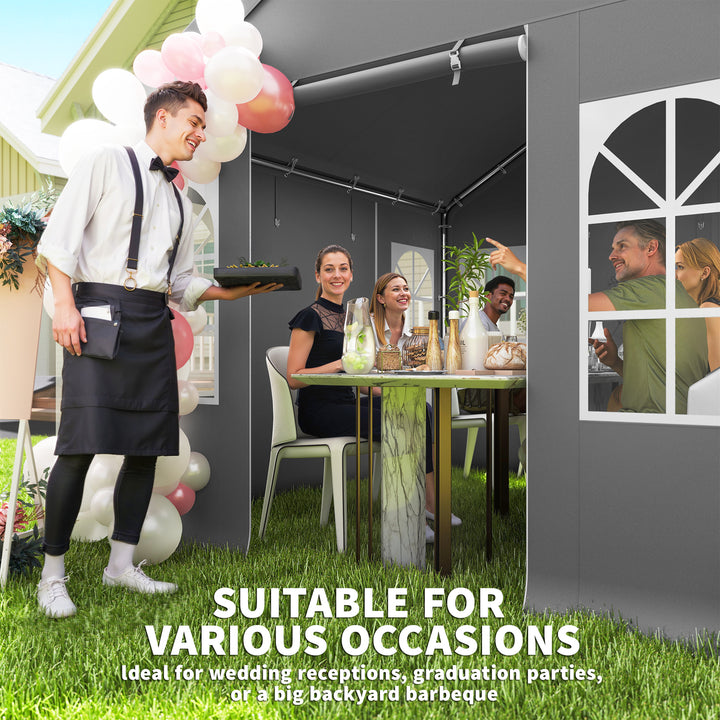 3 x 3 m Party Tent, Outdoor Canopy Tent Shelter with Removable Sidewal
