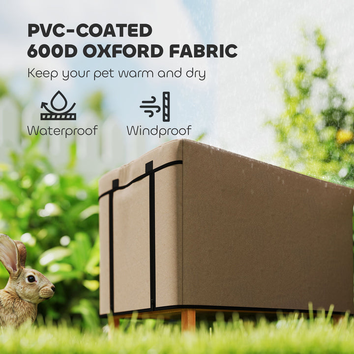 Water-Resistant Rabbit Hutch Cover for X-D2-0047 and Similar Models, 43 x 52 x 37cm, Brown