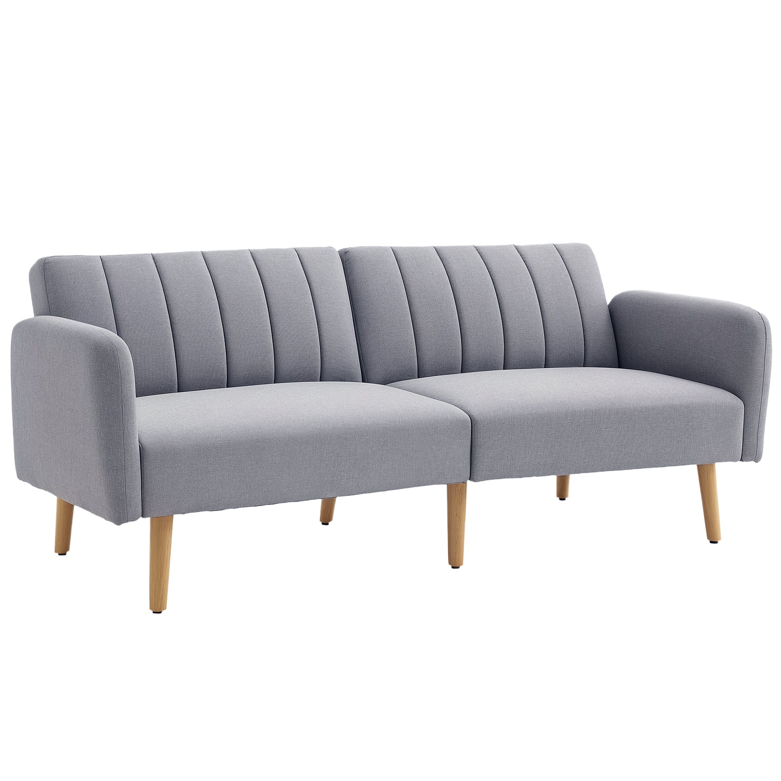 Three-Seater Sofa Bed, with Split Back - Light Grey