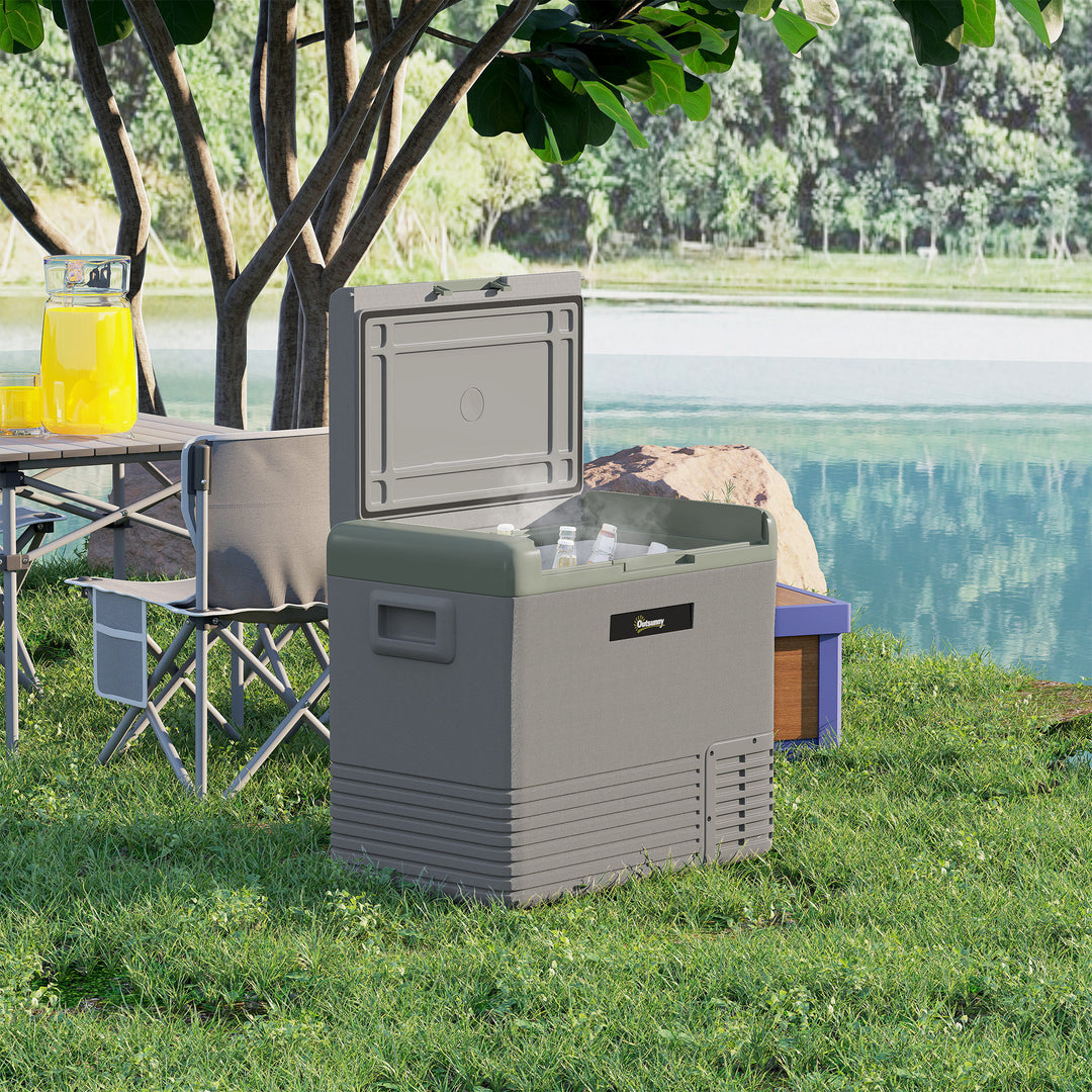 50L Portable Car Refrigerator - Light Green and Grey