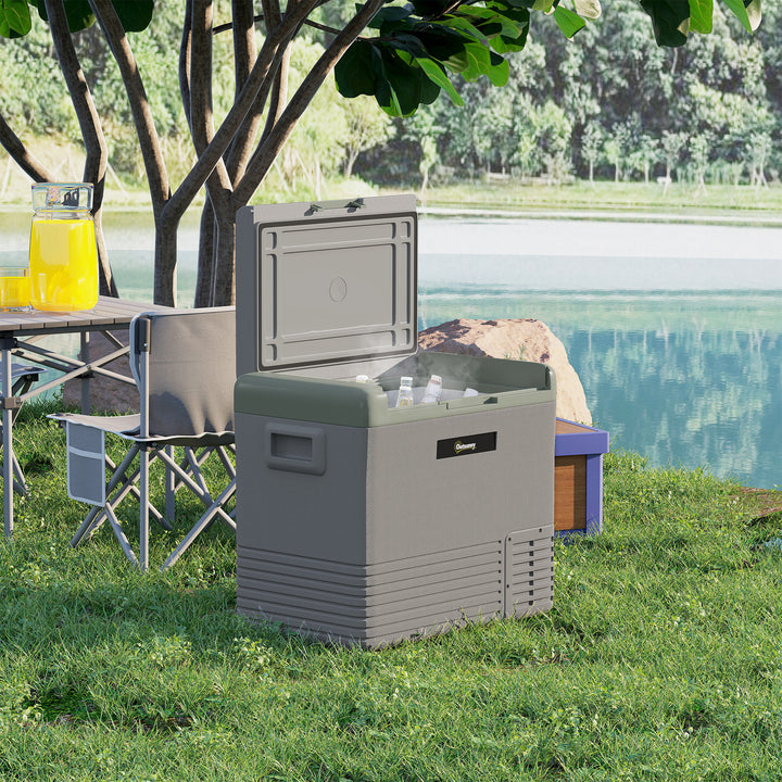 50L Portable Car Refrigerator - Light Green and Grey