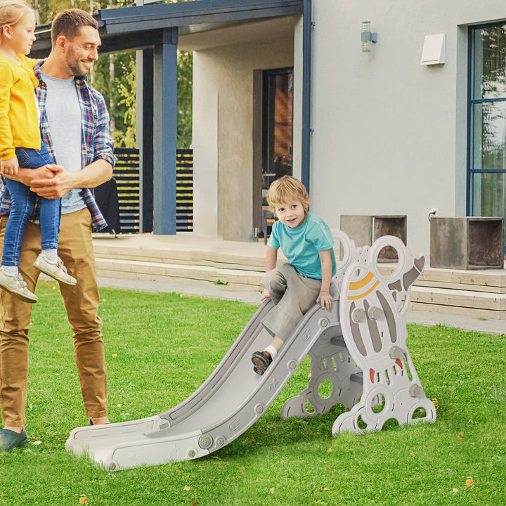 AIYAPLAY Space Theme Kids Slide, Indoor Freestanding Slide for Toddlers Ages 1.5-3 Years, Grey | Aosom UK