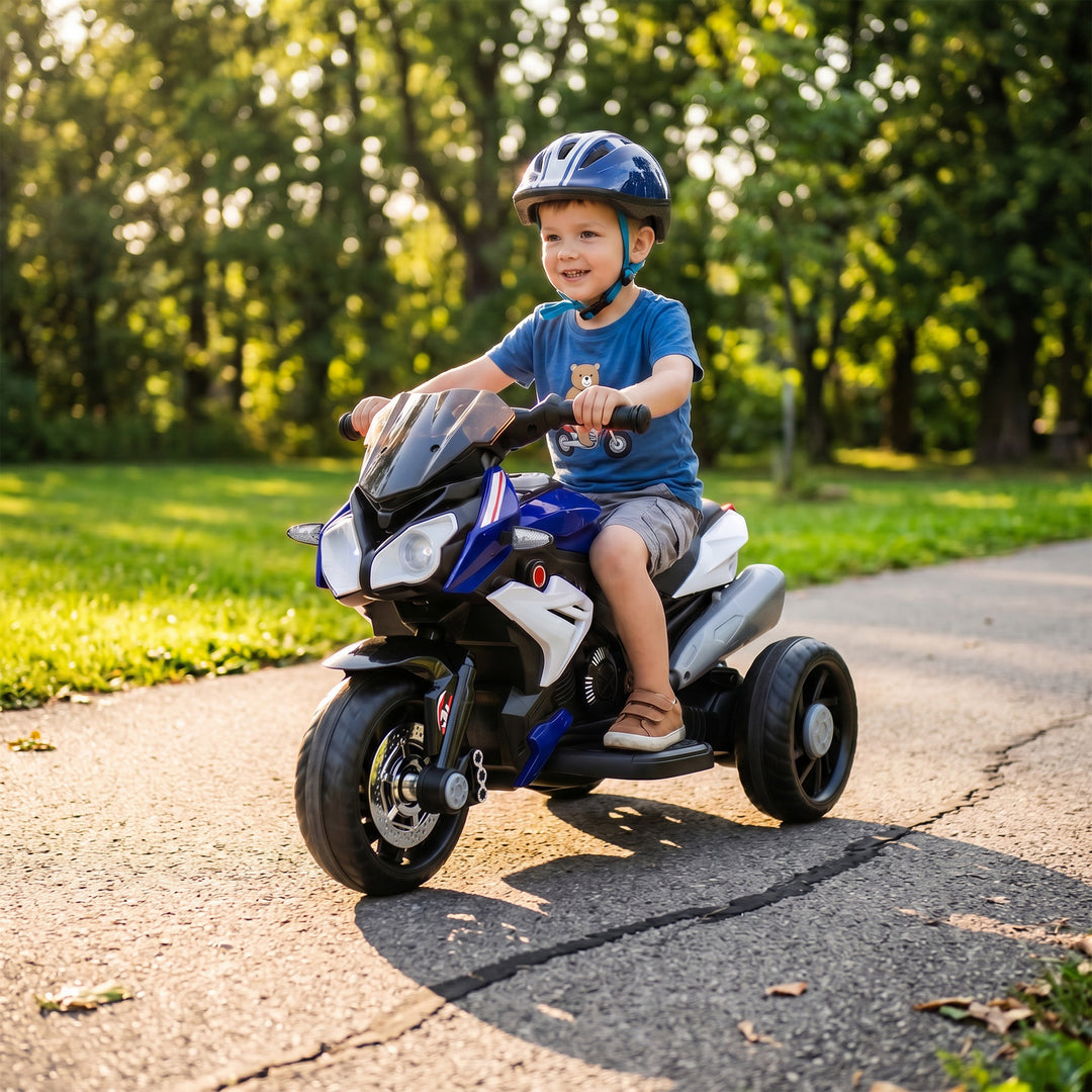 Kids Electric Motorcycle, 6V Ride on Motorcycle with 3 Wheels, LED Hea