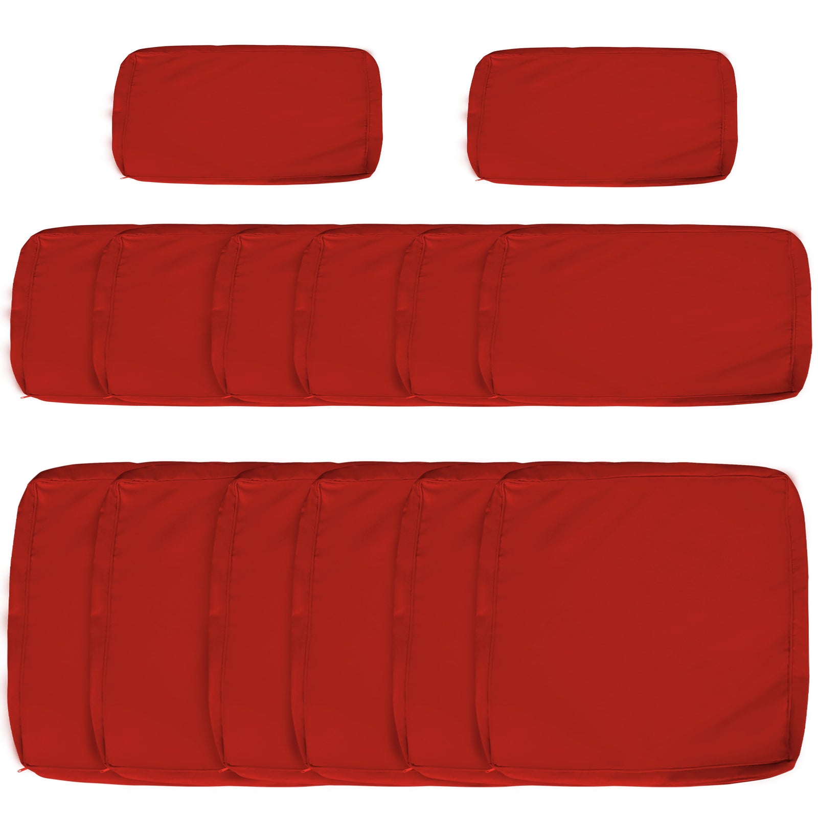 Set of 14 Outdoor Cushion Covers - Red