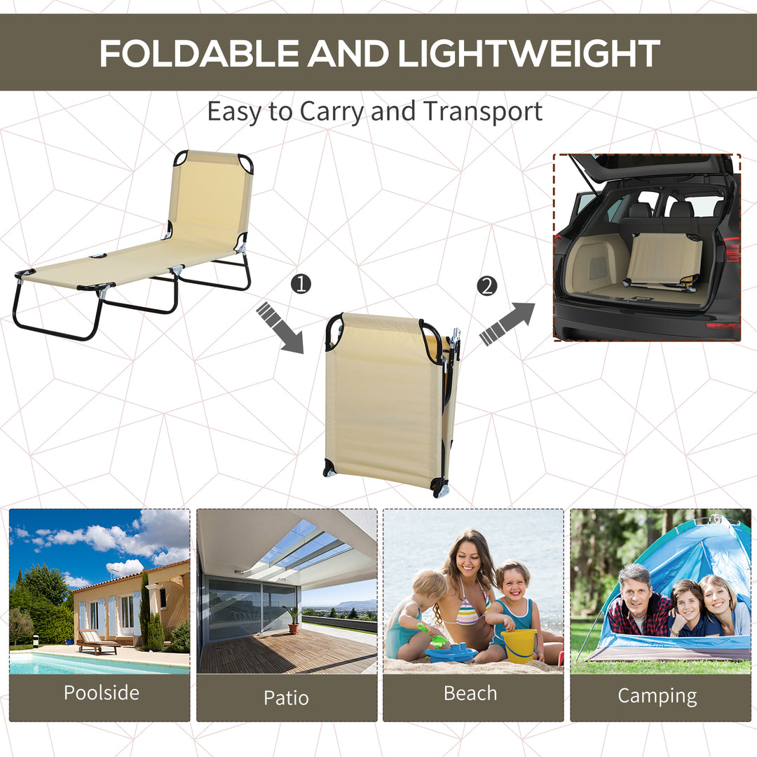 Outsunny Portable Sun Lounger, Folding, 5
