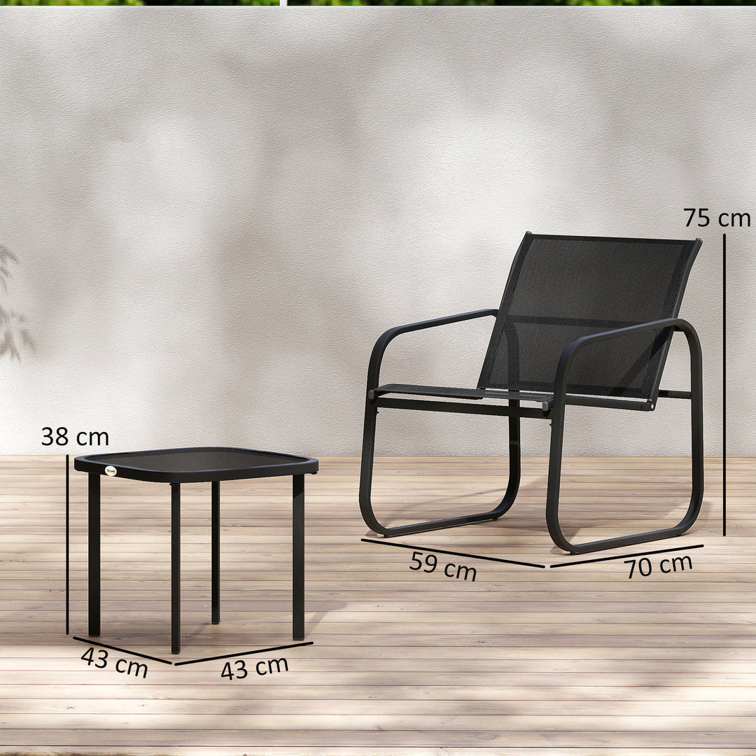 Three-Piece Garden Seating Set - Black