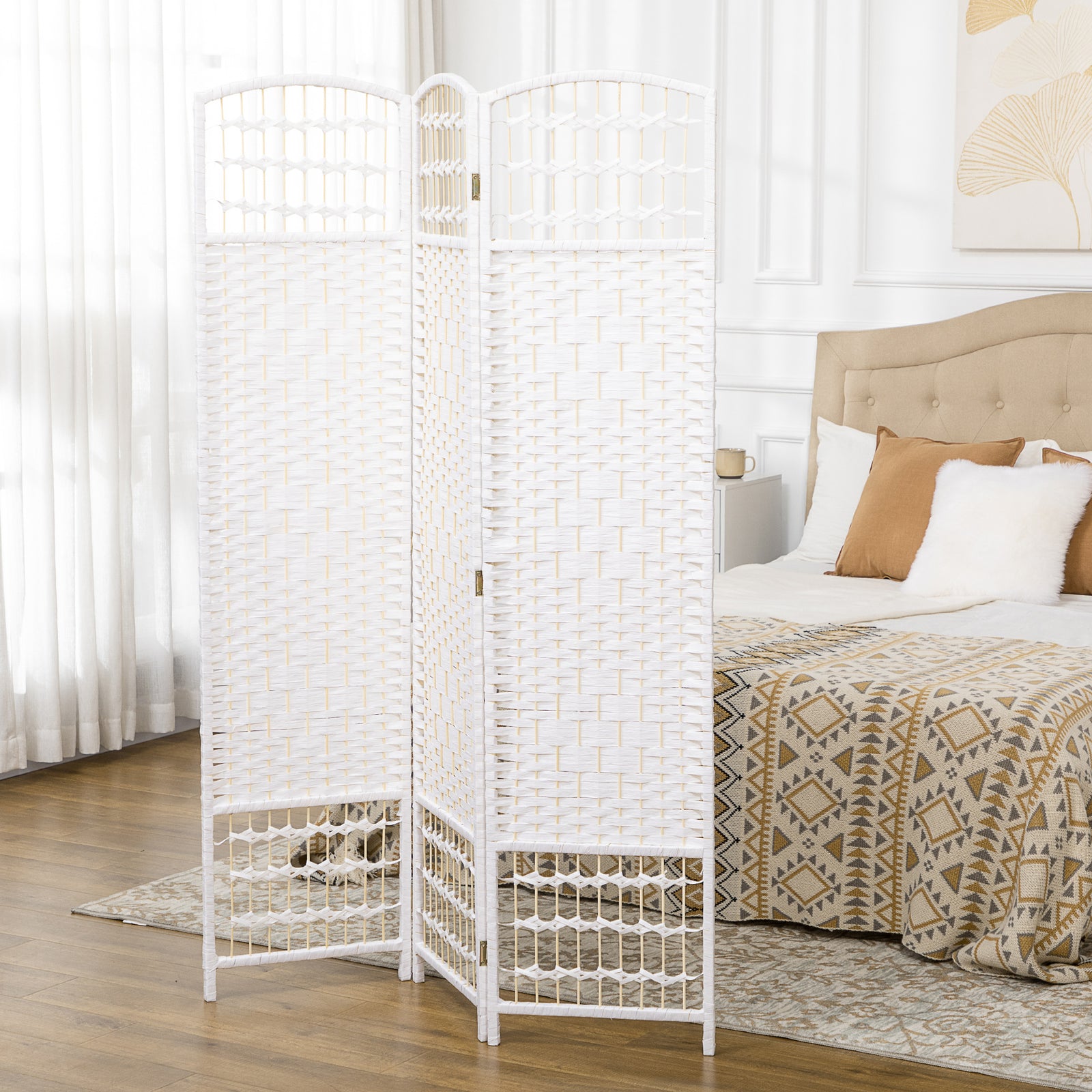 3 Panel Folding Room Divider, Privacy Screen, Paravent Partition Separ