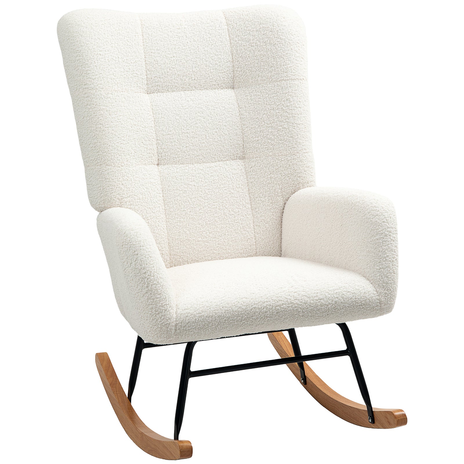 Teddy Fleece Rocking Chair - Cream White