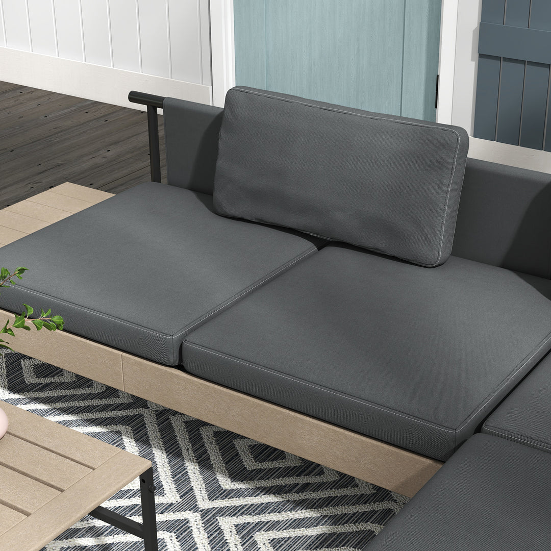 Three-Piece 'L' Garden Sofa Set - Grey
