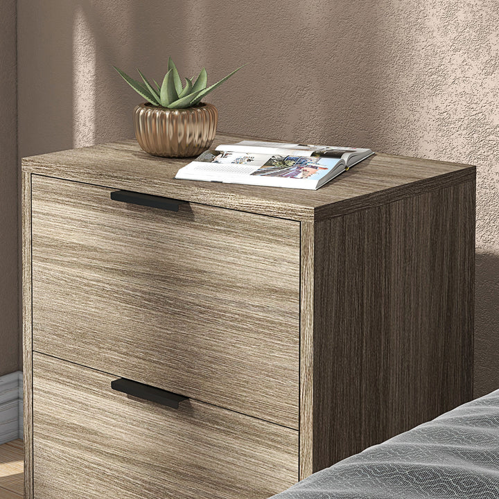 Set of Two Wood Effect Bedside Tables
