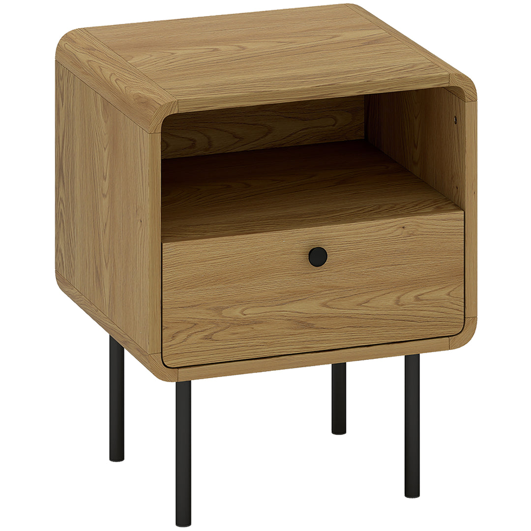 MCL Bedside Table with Drawer and Open Shelf - Oak