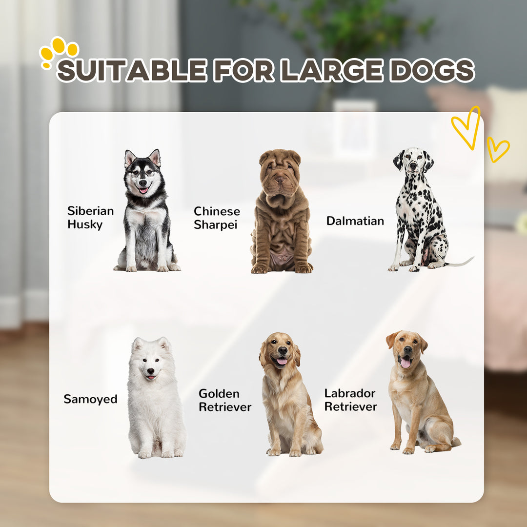 Dog Ramp, Foldable Pet Ramp with 4 Adjustable Heights, Non-Slip Finish