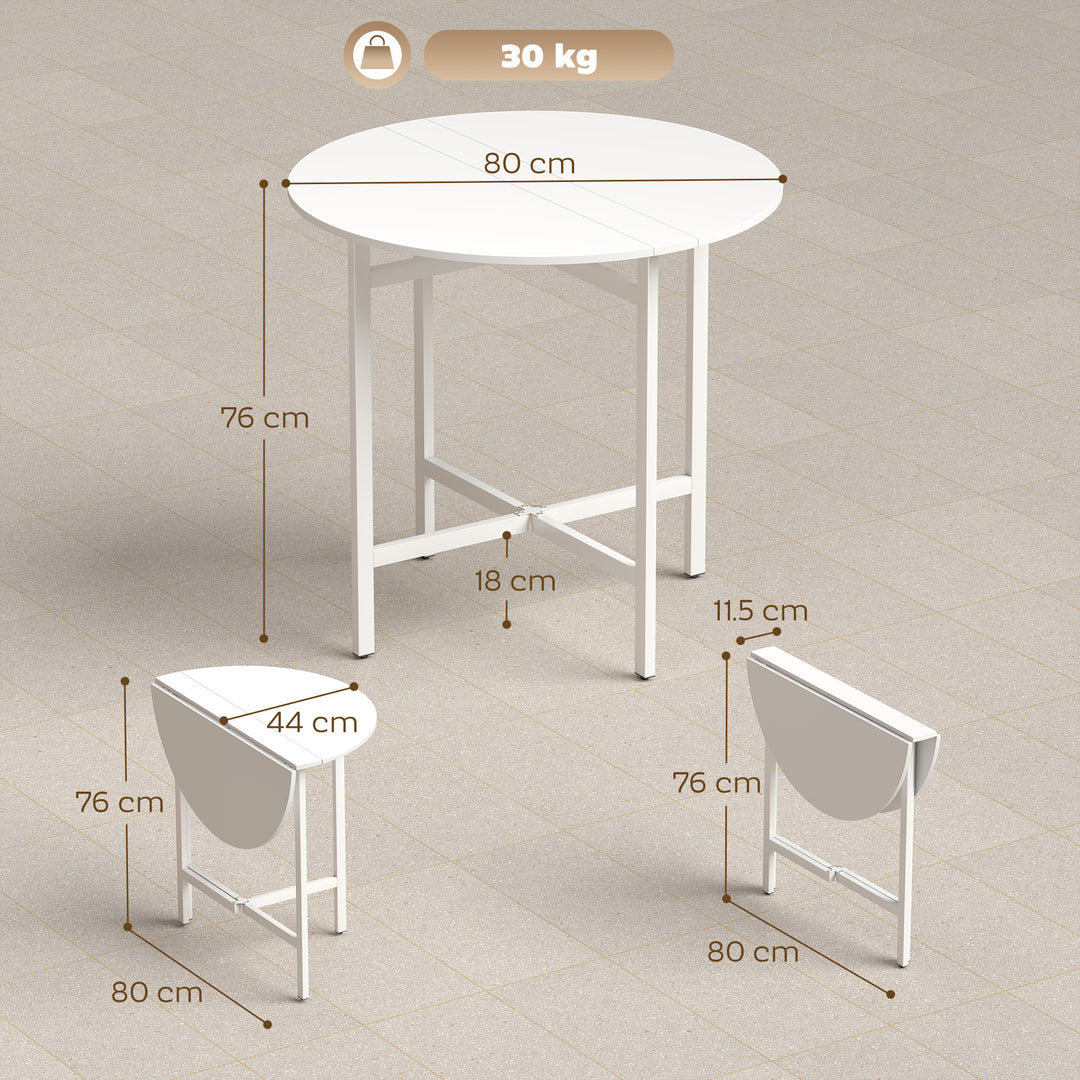 Collapsible Drop Leaf Table, Folding Dining Table for Small Spaces, Ex