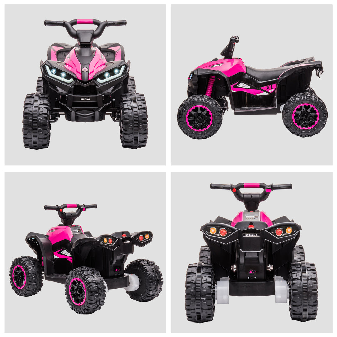 MCL 12V Ride-On Quad Bike w/ Music, Horn, for Ages 3-5 Years - Pink