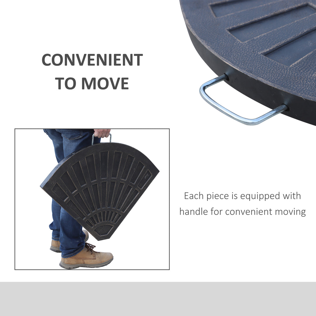 2 Piece Parasol Base, 28kg Resin Umbrella Stand Weights for Cantilever Parasol with Handles, Bronze