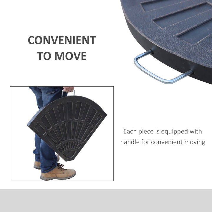 2 Piece Parasol Base, 28kg Resin Umbrella Stand Weights for Cantilever Parasol with Handles, Bronze