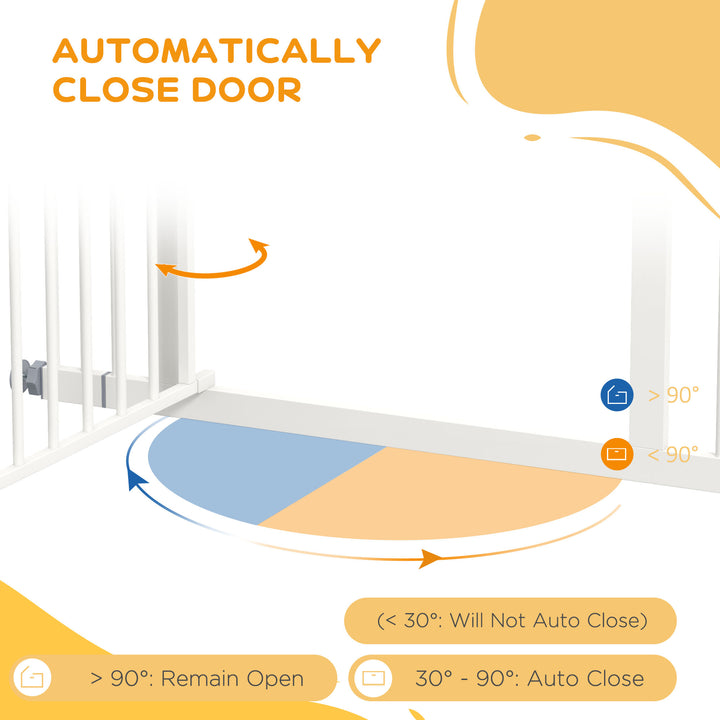 PawHut Pressure Mounted Safety Gate, Auto-Close Pet Door for Dogs, Easy Fit Adjustable Width 74-100cm, Grey | Aosom UK