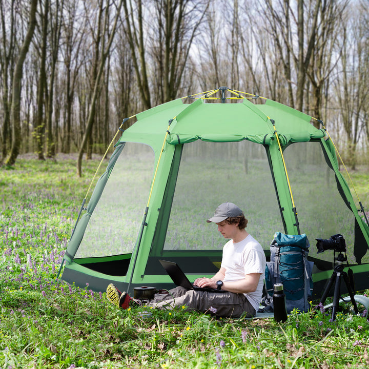 Outsunny 6 Person Pop Up Camping Tent, 2