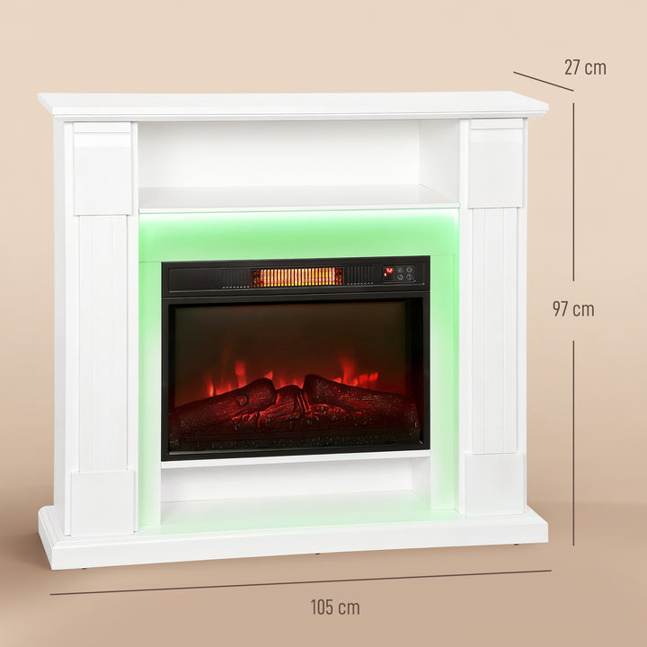 MCL 6142 BTU Fireplace and LED Mantel, 17-27°C - White