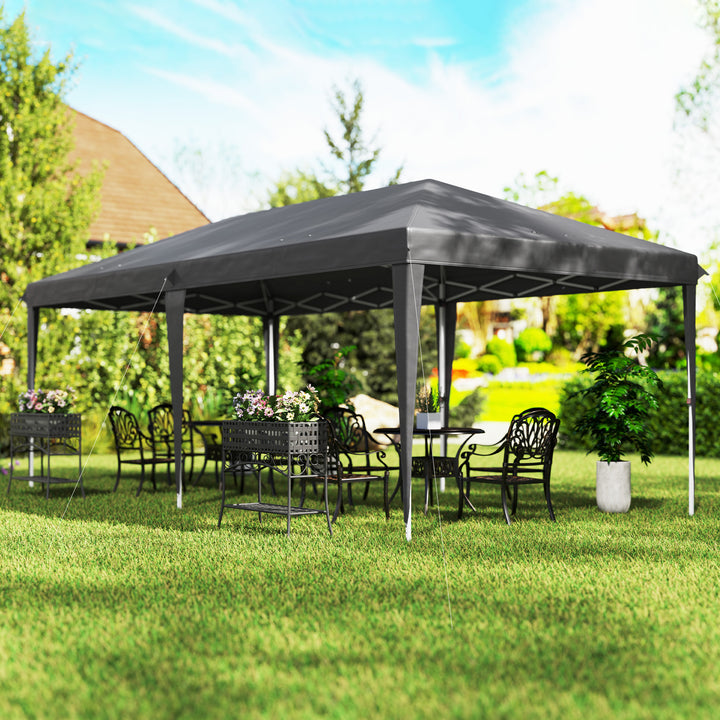 6 x 3 m Pop-Up Steel Frame Gazebo Grey