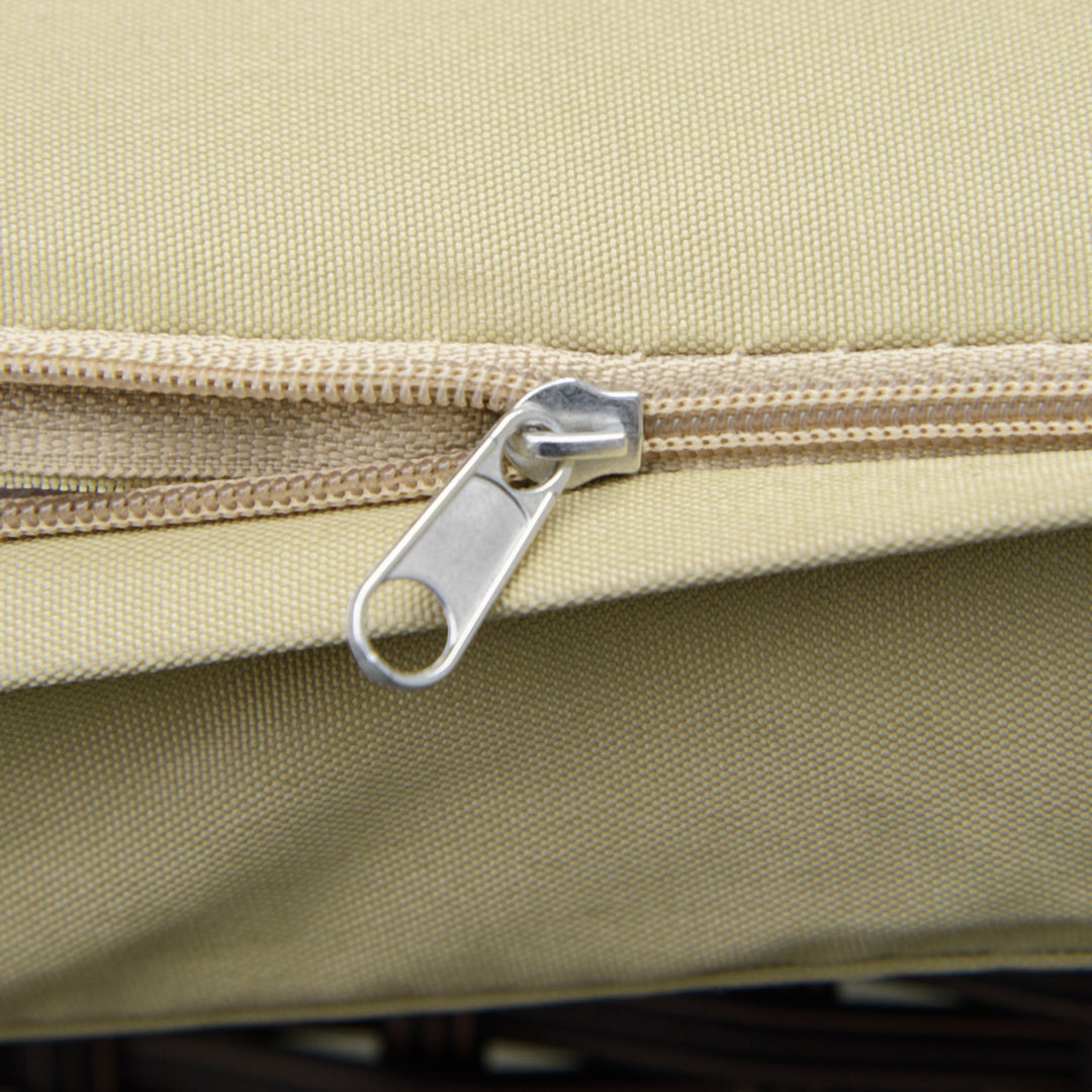 MCL 3 pcs PE Rattan Wicker Garden Furniture Patio Bistro Set Weave Conservatory Sofa Coffee Table and Chairs Set Beige