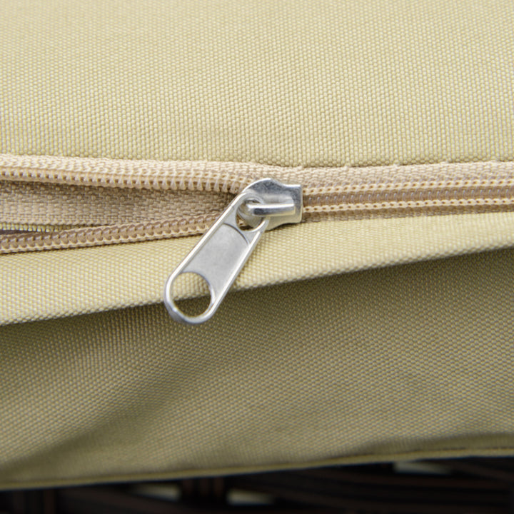 MCL 3 pcs PE Rattan Wicker Garden Furniture Patio Bistro Set Weave Conservatory Sofa Coffee Table and Chairs Set Beige