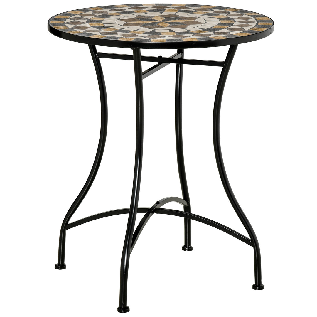 Φ60cm Mosaic Outdoor Patio Table - Grey