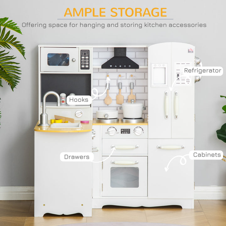 MCL Kids Kitchen Playset, Large Pretend Role Play Kitchen, White