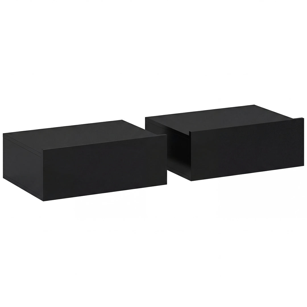 Floating Bedside Table Set of 2, Wall-Mounted Nightstand with Storage 