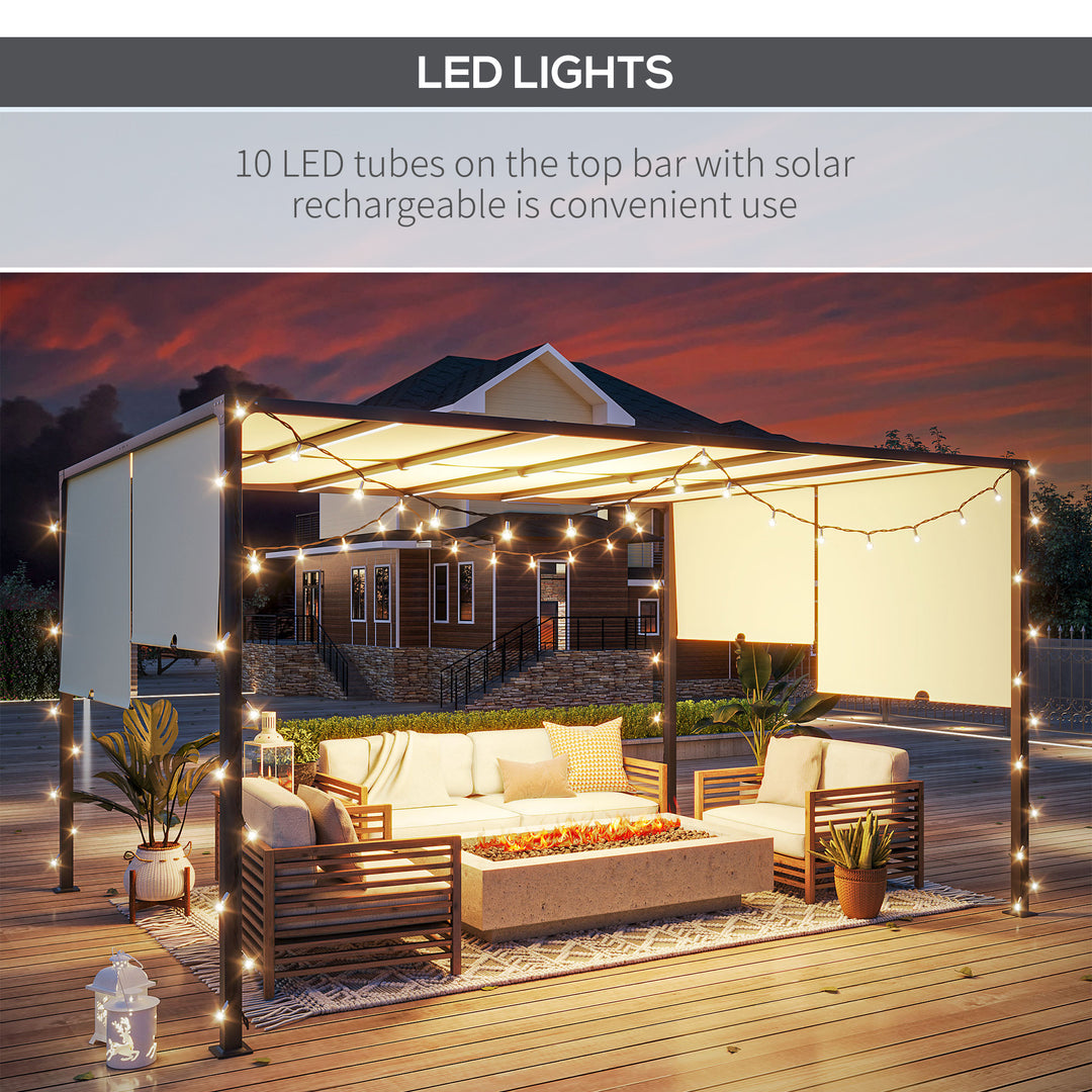 3 x 4m Outdoor Garden Pergola - Cream White