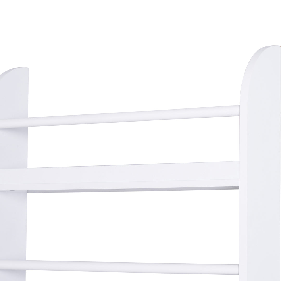 Bookcase, 4 Tier Wall Mounted Bookshelf, 15cm Depth Storage Shelving Rack for Bedroom Nursery Office Home, Accessories Supplies, White
