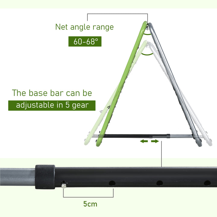 Football Training Net, Soccer Kickback Target Goal Both Side Rebounder Net, Adjustable Angle Goal Training Set for Kids and Children to Practice in Playground, Backyard