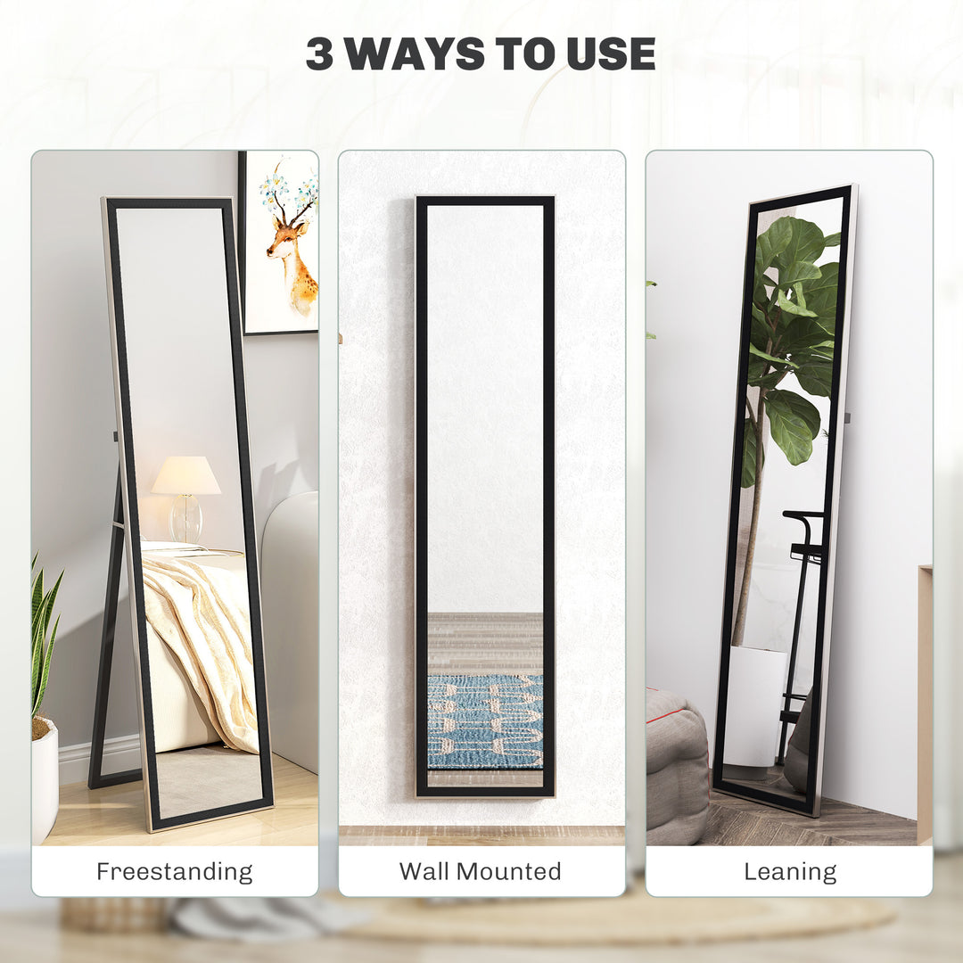 Glitter Frame Full-Length Mirror - Black