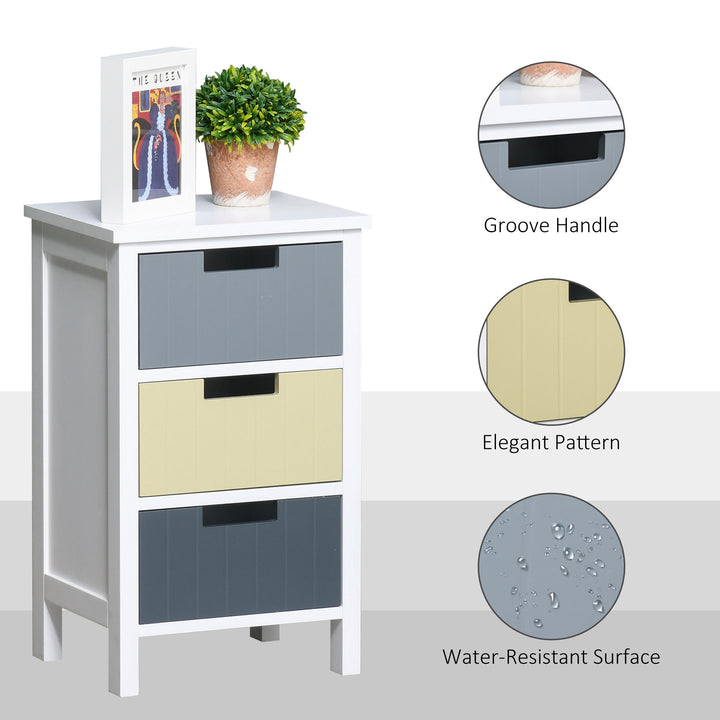 3 Drawer Storage Tower, Dresser Chest with Wood Top, Organiser Unit for Closets Bedroom Nursery Room Hallway