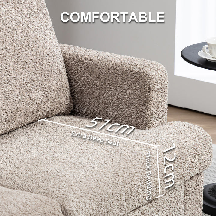 Two-Seater Chenille Sofa - Light Brown