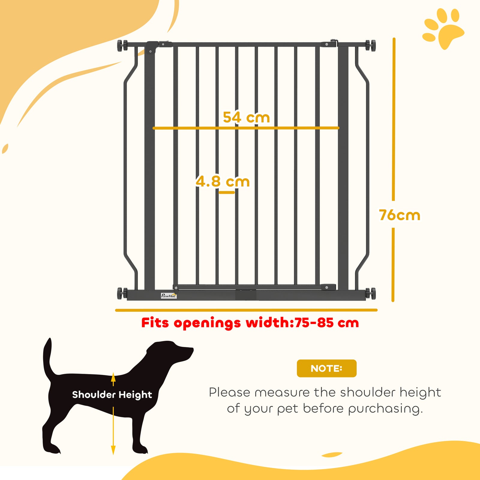 Extra Wide Dog Gate, with Door Pressure, for Doorways, Hallways, Stair