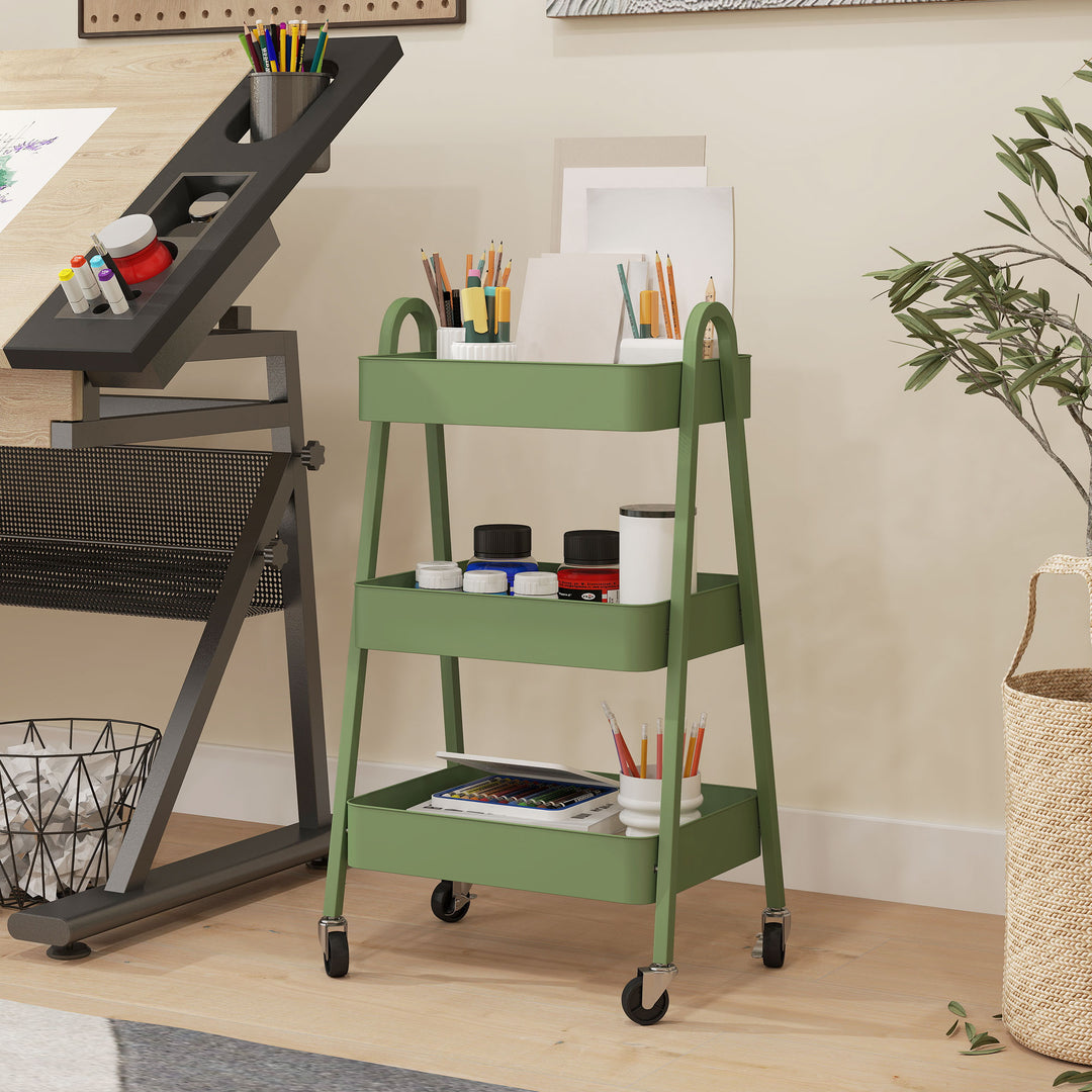 Three-Tier Storage Trolley - Green