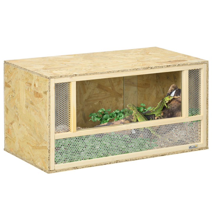 PawHut Reptile Terrarium Vivarium, Climbing Pet Containers, Reptile Habitat with Sliding Doors, Easy to Install, for Lizards | Aosom UK