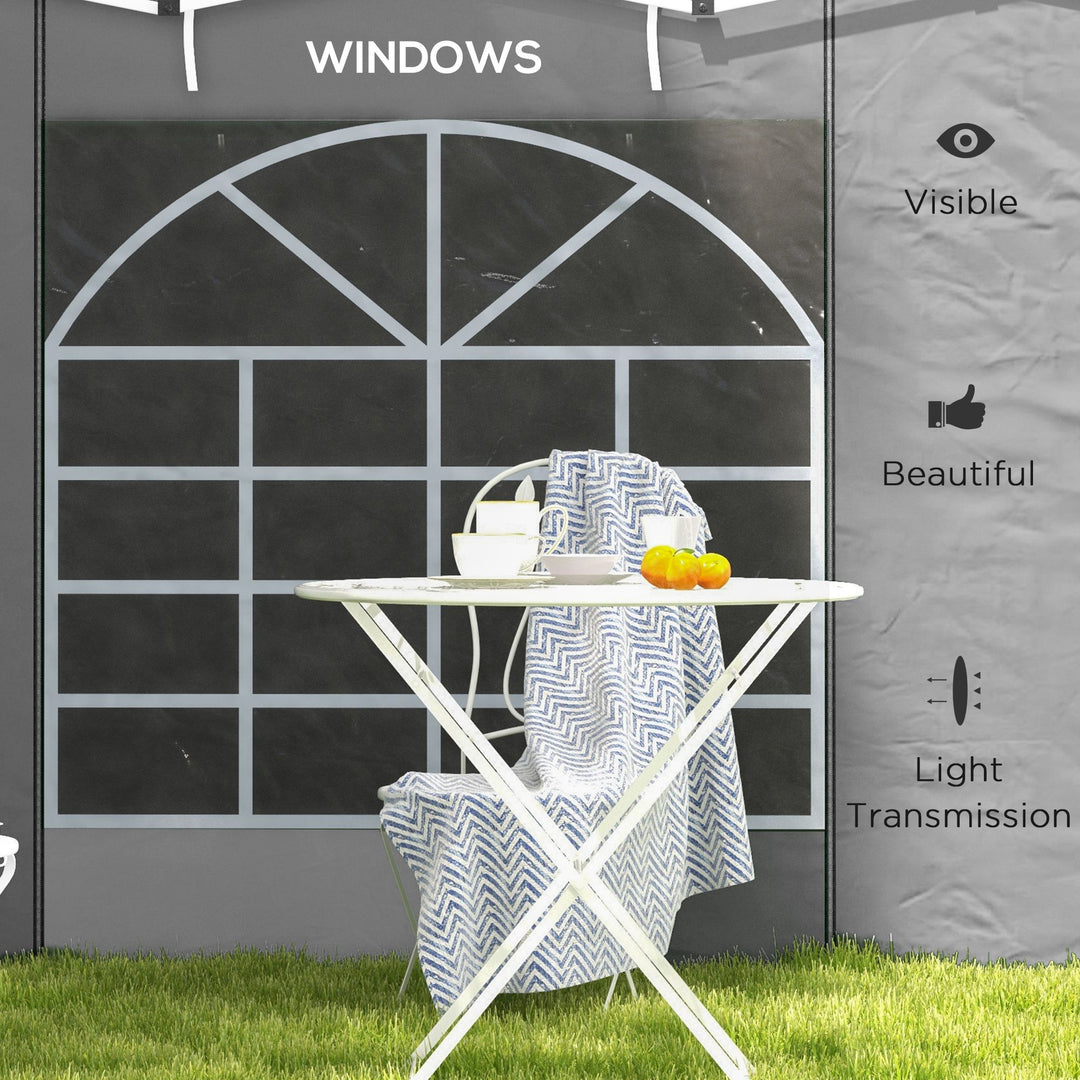 Gazebo Side Panels, 2 Pack Sides Replacement, for 3x3(m) or 3x6m Pop Up Gazebo, with Windows and Doors, Light Grey